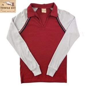 Vintage 1970s Polo Shirt A Trifle Bit Audrey Nevitski Disco Men Slim Fit Medium